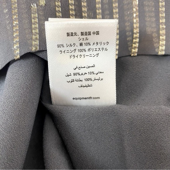 Equipment Tansie Silk And Metallic Slip Dress Size L - Picture 9 of 10